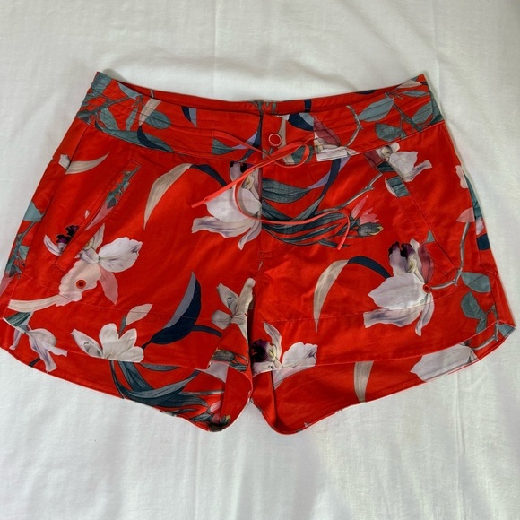 Athleta Pants - Athleta Women's Hudson Board Shorts Tropical Size 8 Orange Iris Garden Swim